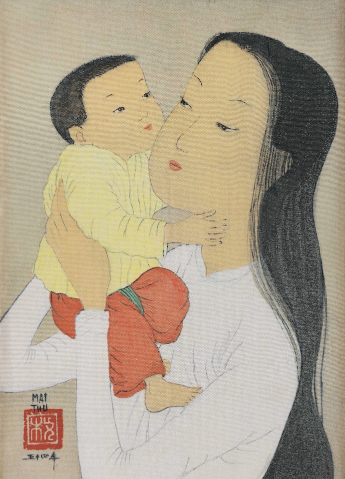 Femme à l'Enfant (Mother and Child) by Mai Trung Thu