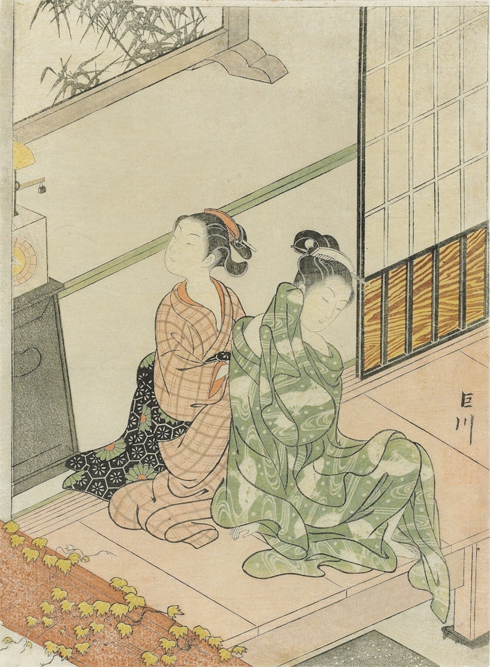 EVENING BELL OF THE CLOCK (TOKEI NO BANSHO) by Suzuki Harunobu