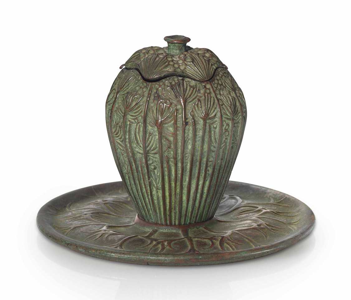 A 'WILD CARROT' INKSTAND by Tiffany Studios
