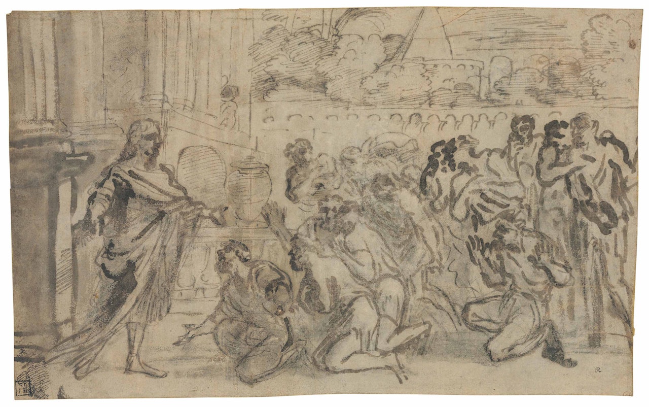 Joseph greeting his brothers by Pier Francesco Mola