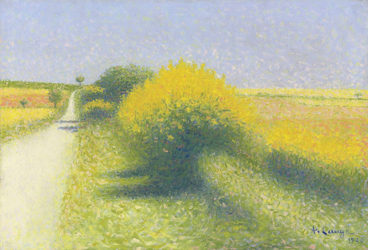 Route bordée de genêts by Achille Laugé
