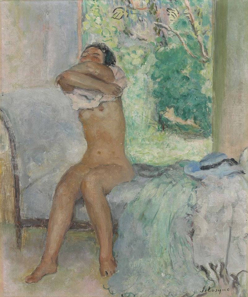 Nu assis otant sa chemise by Henri Lebasque