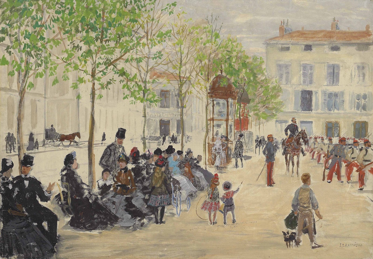 La Place Monge à Paris by Jean Francois Raffaelli