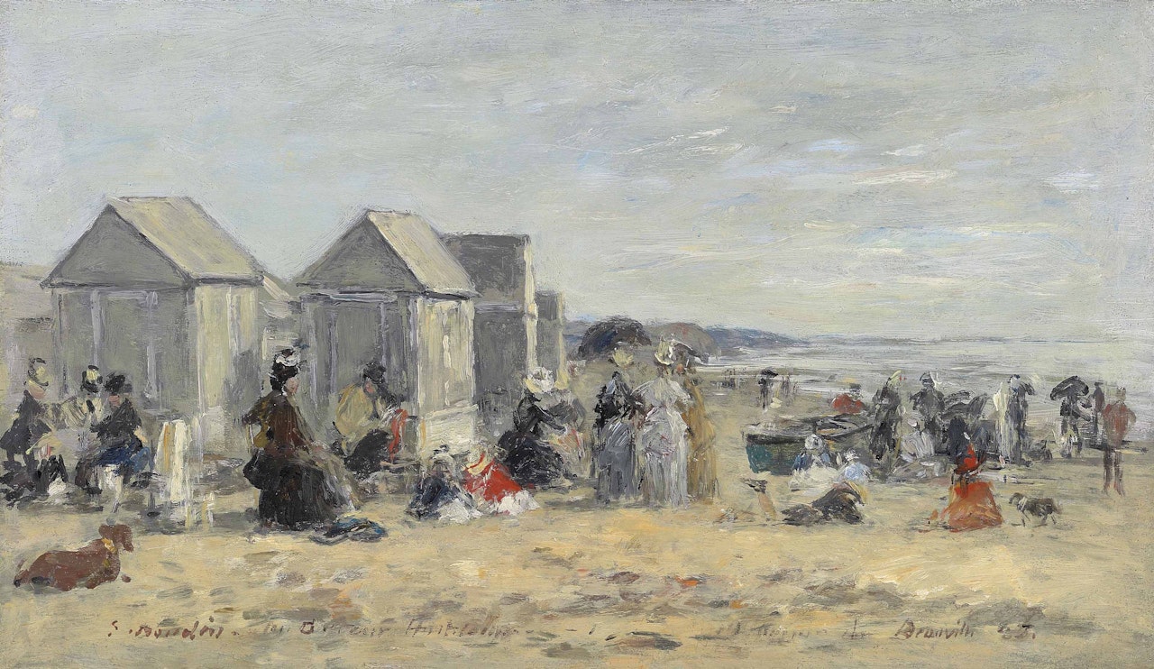 Deauville. Scène de plage by Eugène Boudin