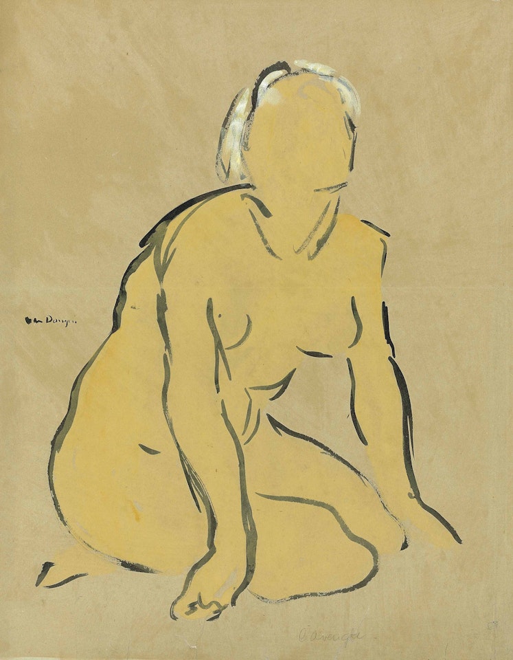 Nu accroupi by Kees van Dongen