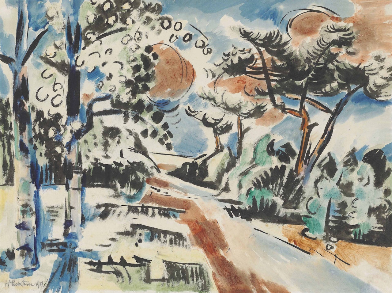 Baumblüte an der Lühe by Max Pechstein