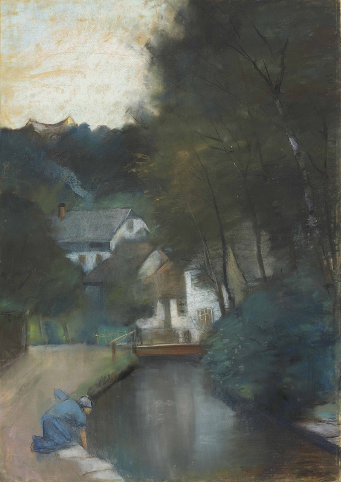 Wassermühle am Gebirgsbach, Thüringen by Lesser Ury