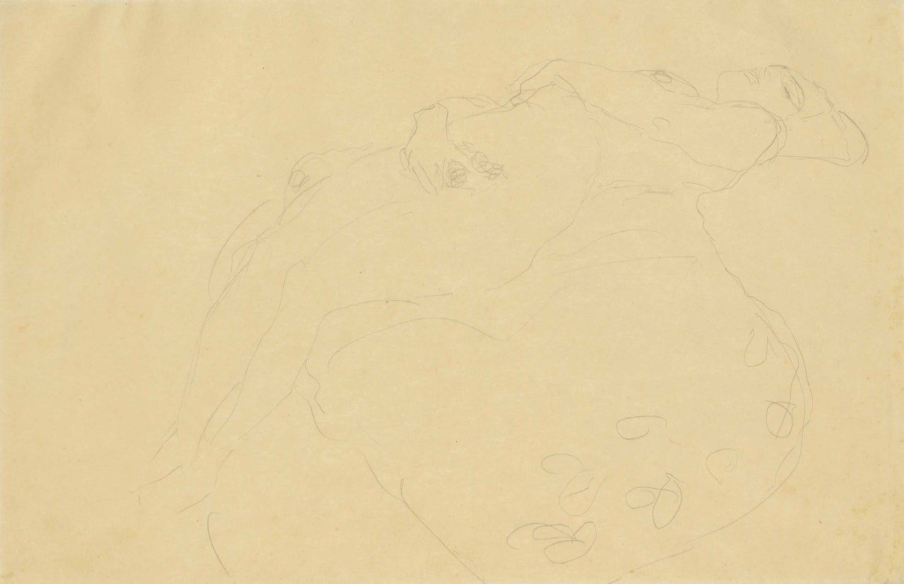 Liegender Akt nach rechts by Gustav Klimt