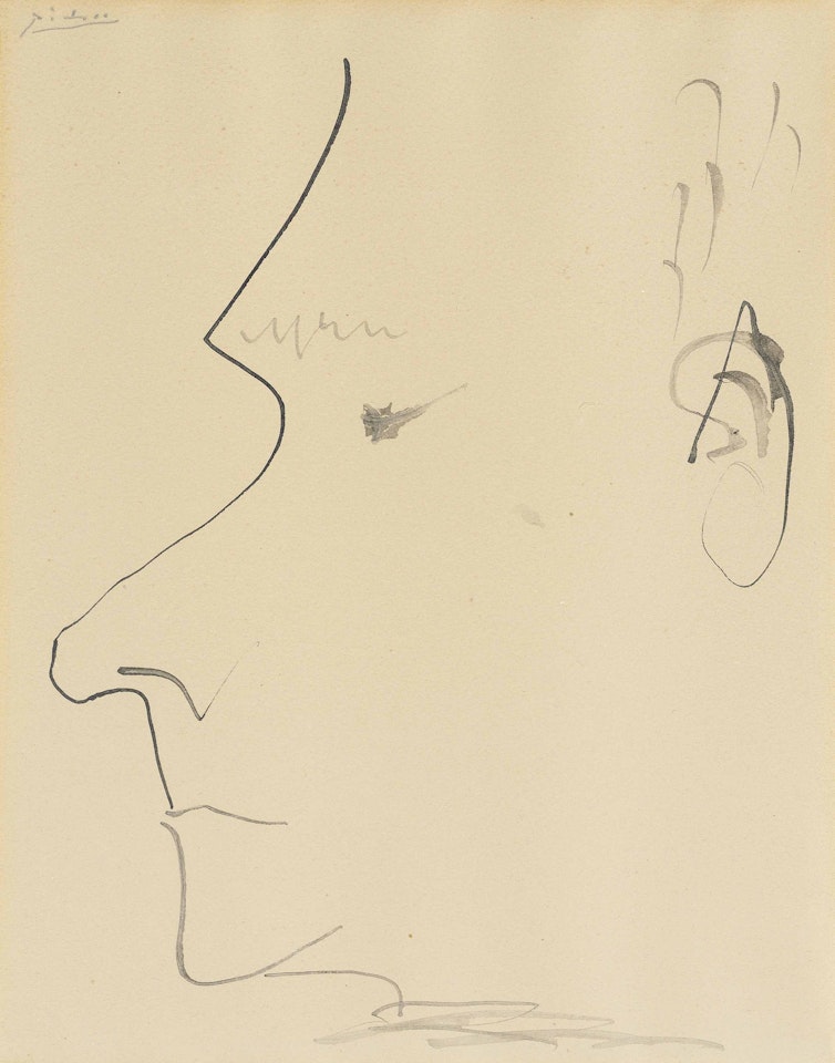 Profil d'homme (recto); Deux hommes de profil (verso) by Pablo Picasso