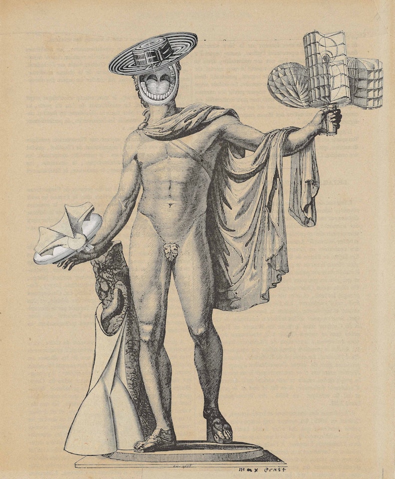 Collage for the cover of the exhibition catalogue The International Surrealist Exhibition by Max Ernst
