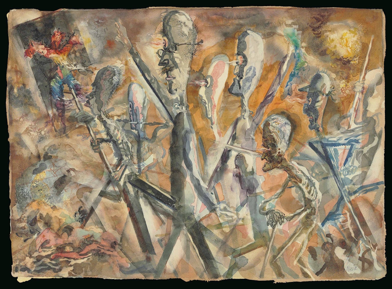 Marching Stickmen by George Grosz