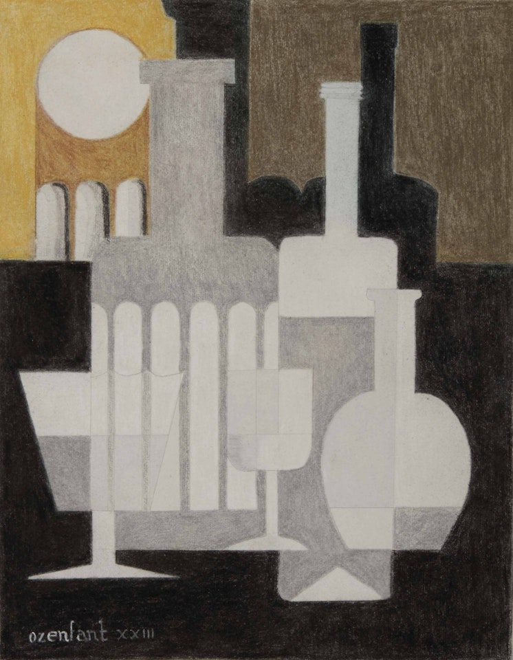 Nature morte puriste aux deux verres by Amédée Ozenfant