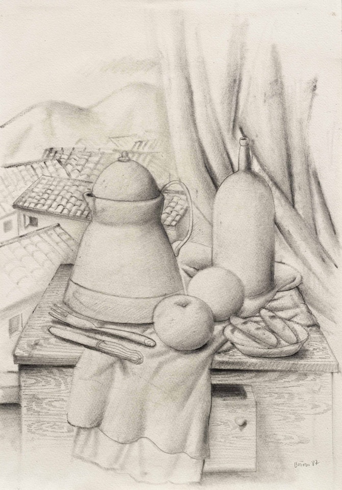 Still life with Mountain View by Fernando Botero