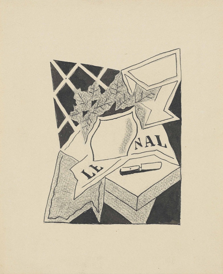 Nature morte au vase et au journal (Denise) by Juan Gris