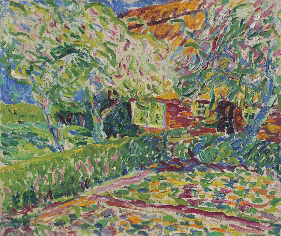 Blühende Apfelbäume by Erich Heckel