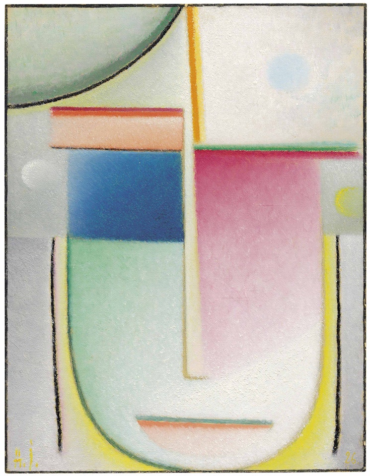Abstrakter Kopf: inneres Schauen vom Glück by Alexej von Jawlensky