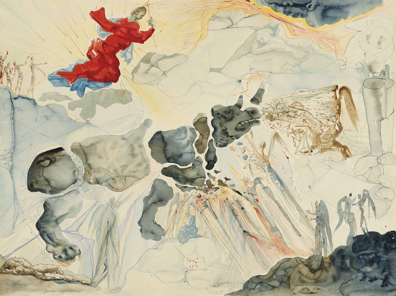 Rhinocéros en désintégration by Salvador Dali
