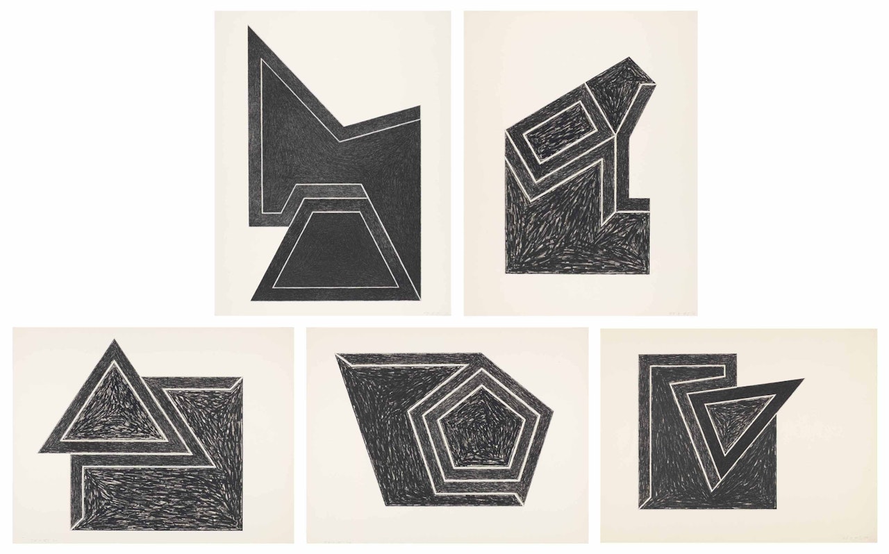 Eccentric Polygons: Five plates by Frank Stella