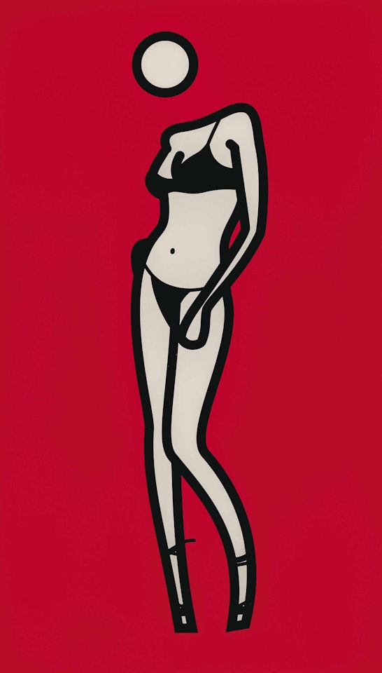 Woman posing in underwear.1 by Julian Opie