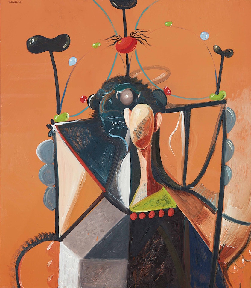 The organized defunctionalization of the state being commonly known as “multiheaded hydratic combustion” often found lurching in the schisms of a fractured daydream by George Condo