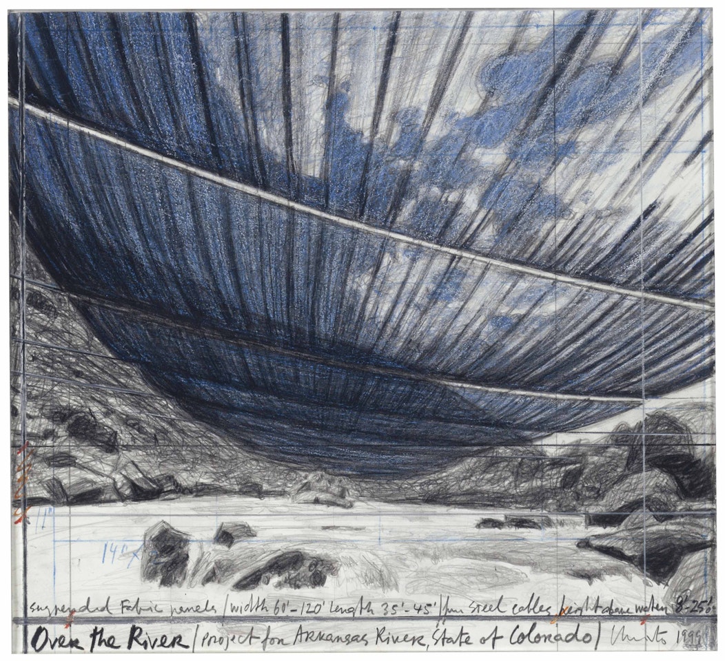 Over The River, Project For The Arkansas River, CO (from underneath) by Christo