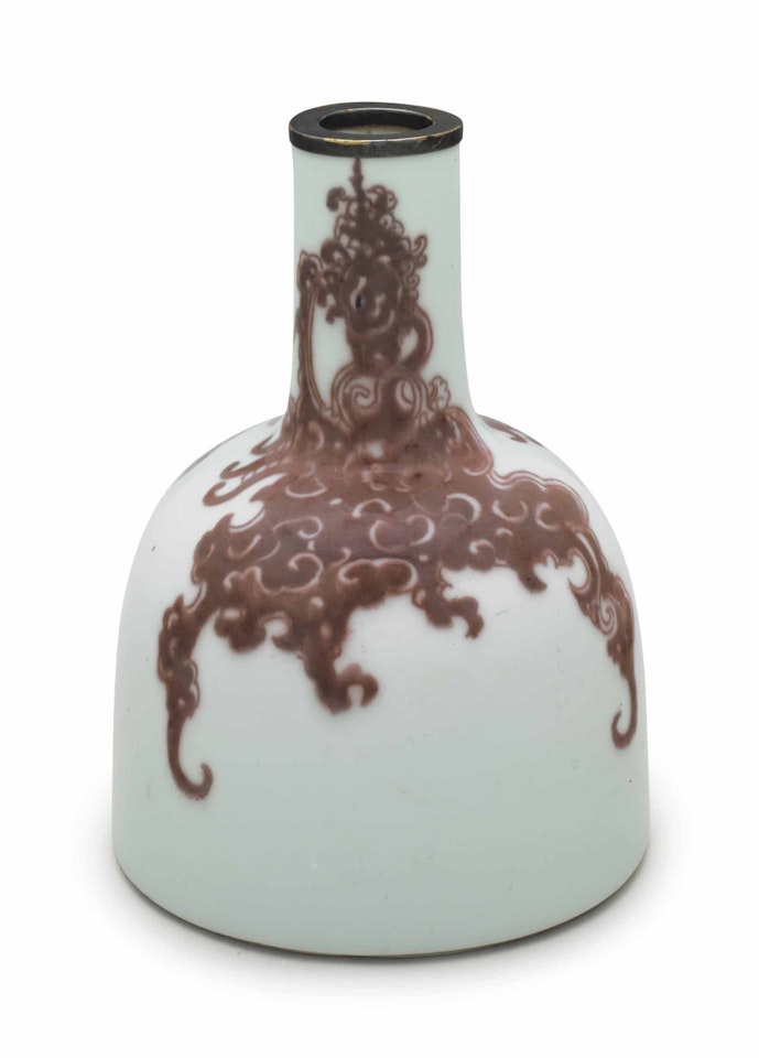A COPPER-RED-DECORATED 'PHOENIX' MALLET-SHAPED VASE by Anonymous