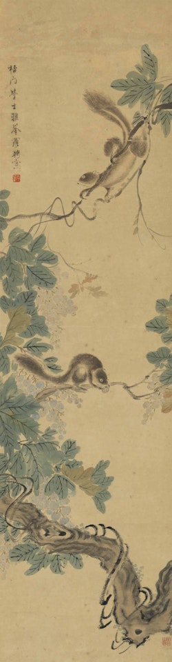 Squirrels and Grapes by Luo Ping