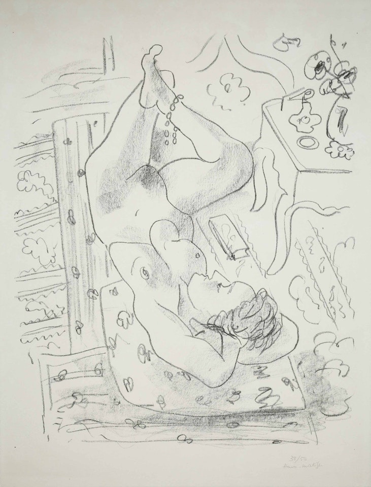 Nu renversé près d’une table Louis XV by Henri Matisse