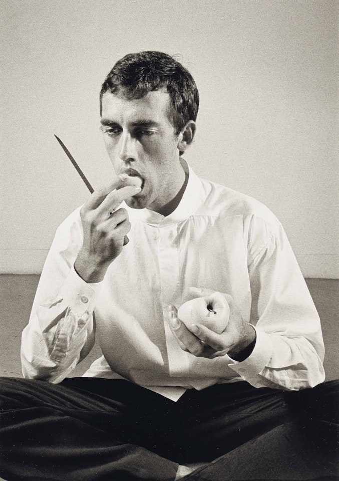 'Forbidden Fruit' ('David Wojnarowicz Eating an Apple in an Issey Miyake shirt) from, The Twelve Perfect Christmas Gifts from Dianne B. by Peter Hujar