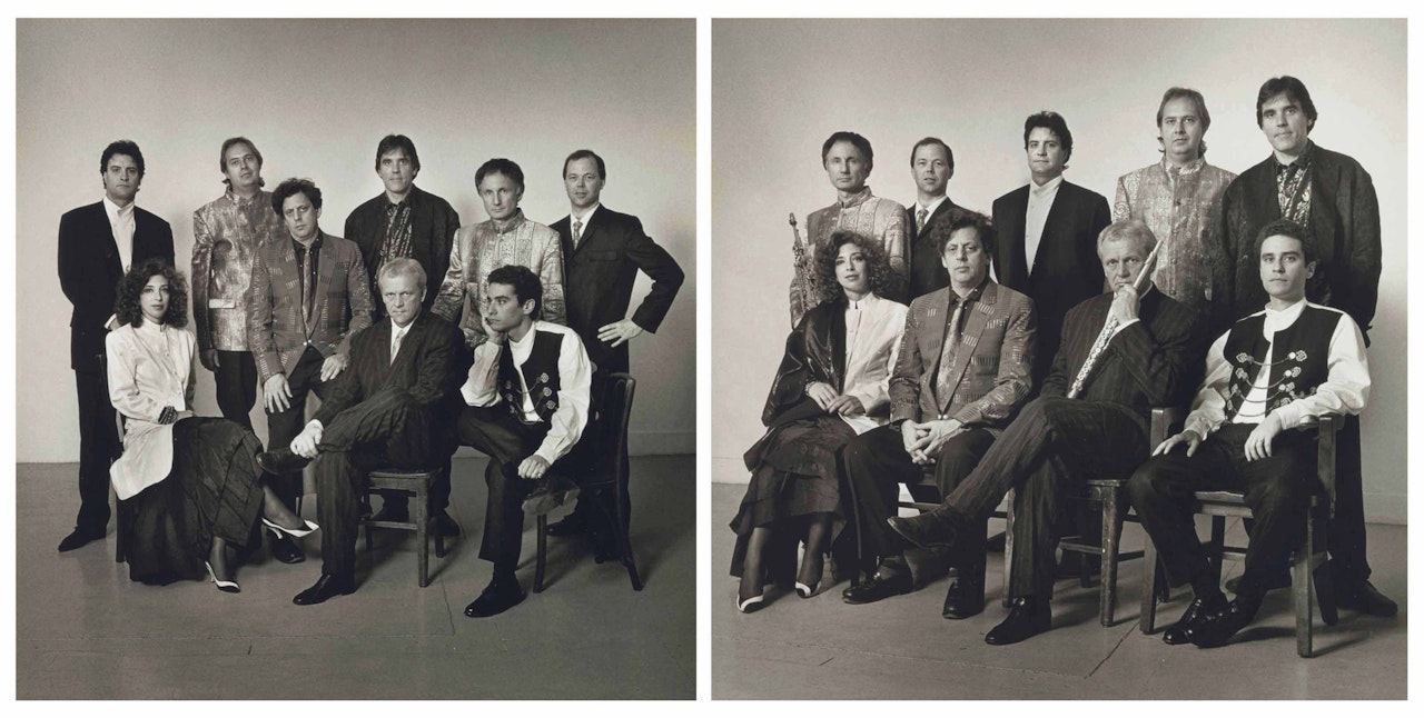 The Philip Glass Ensemble in clothes from Dianne B. by Peter Hujar
