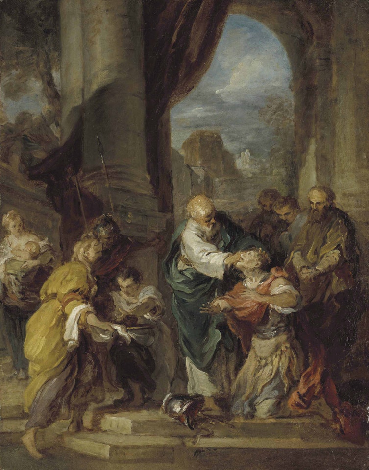 Ananias restoring the sight of Saint Paul by François Lemoyne