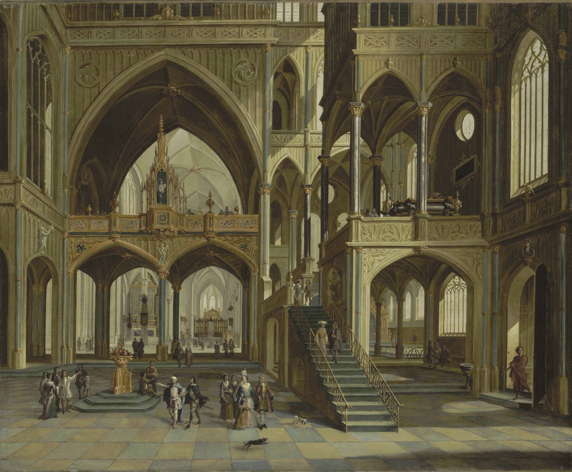 A church interior by Flemish School
