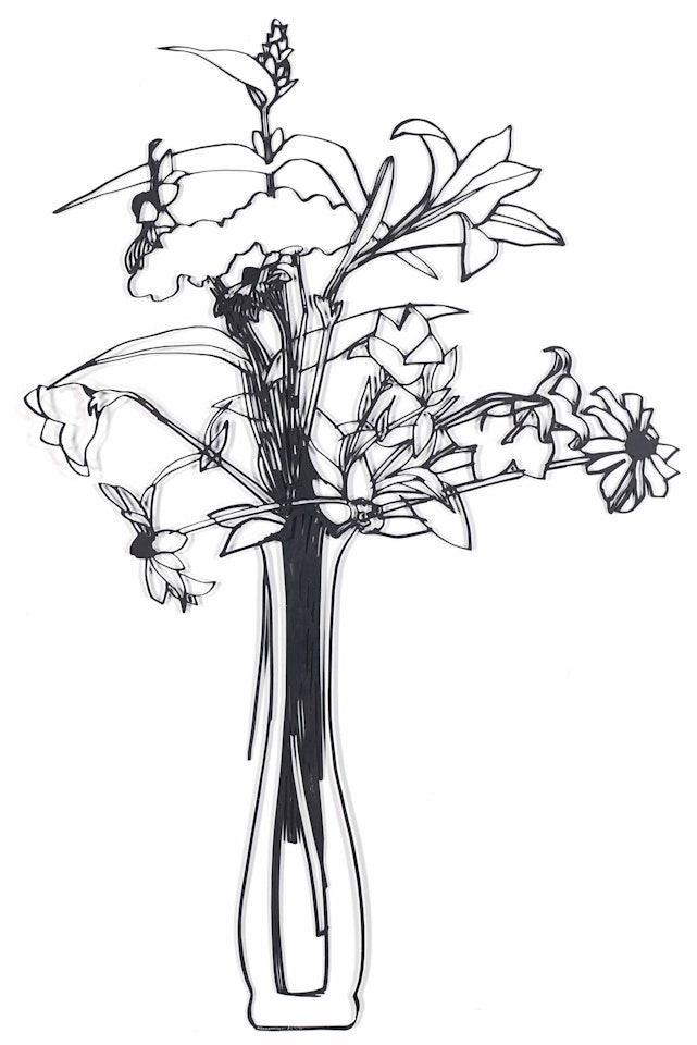 Steel Drawing/Wildflower Bouquet Edition by Tom Wesselmann