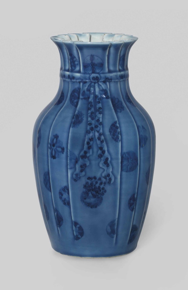 A BLUE-GLAZED VASE by Anonymous