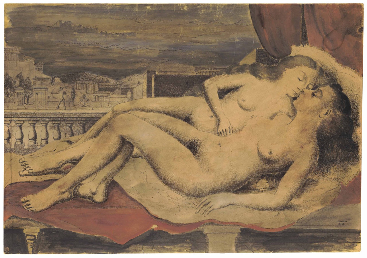 Les deux amies by Paul Delvaux