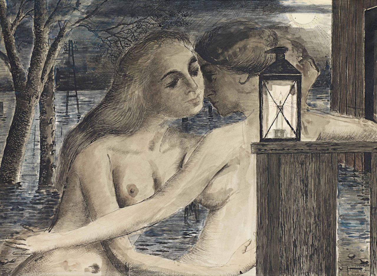 Les filles de l'eau by Paul Delvaux