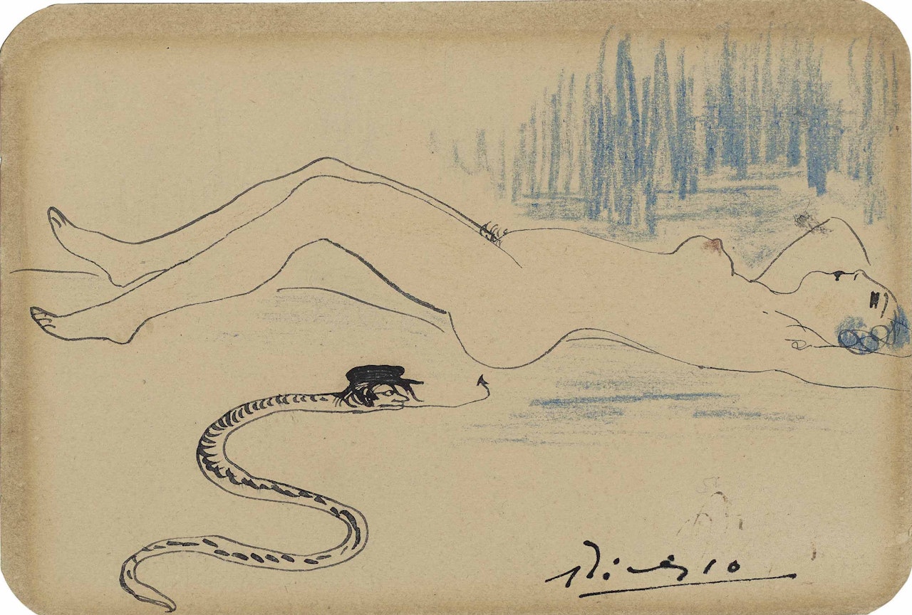 Nu et serpent by Pablo Picasso