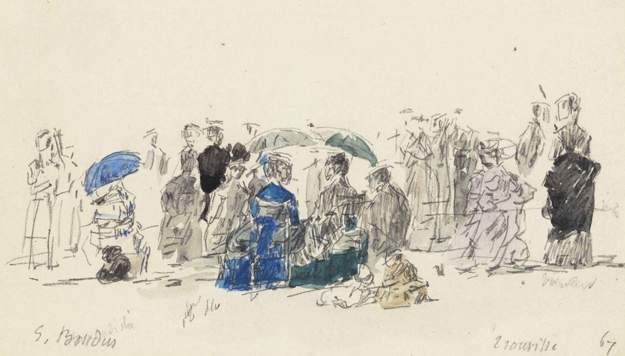 Scène de plage by Eugène Boudin