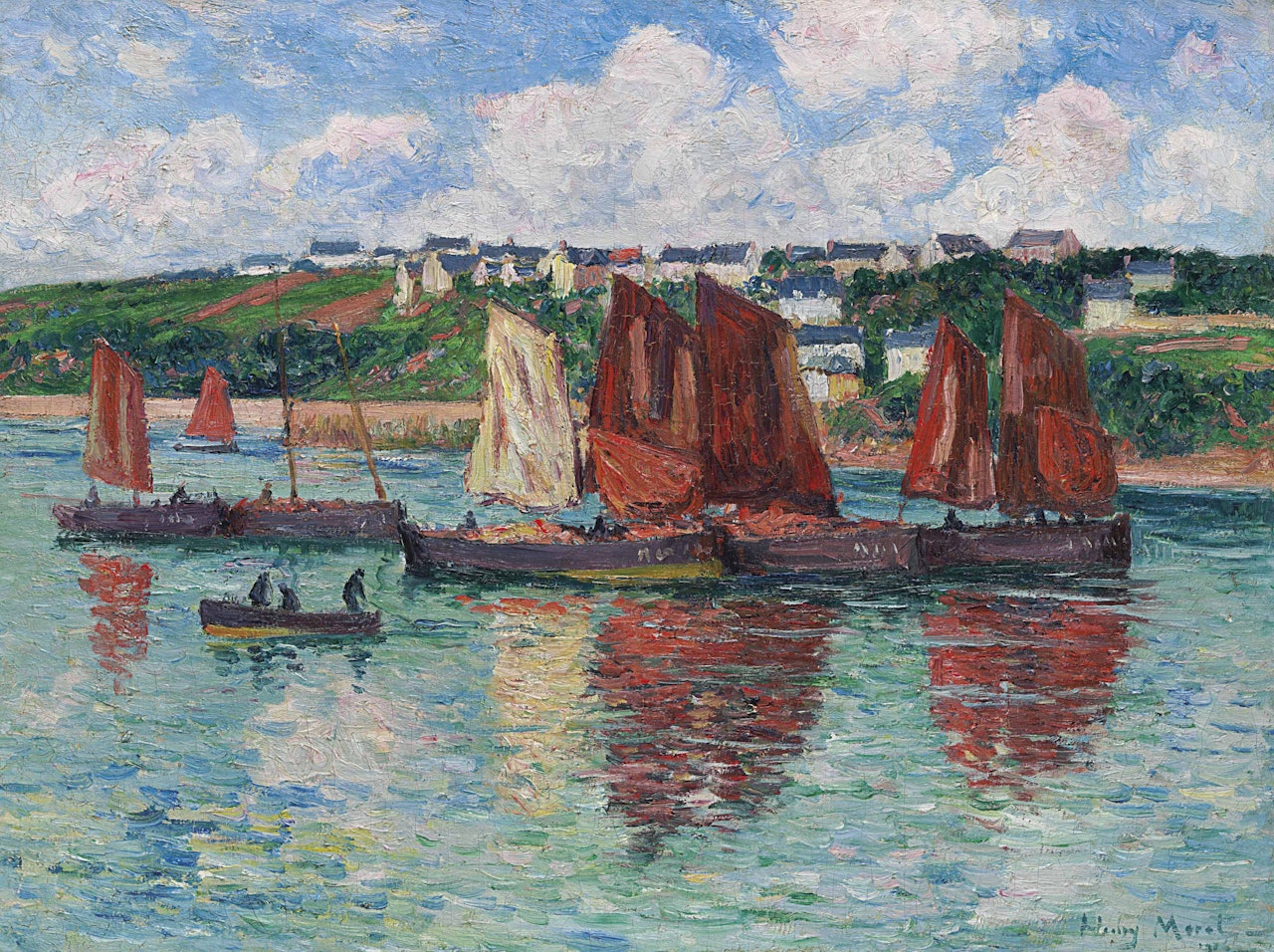 Les bateaux de pêche à Audierne by Henry Moret