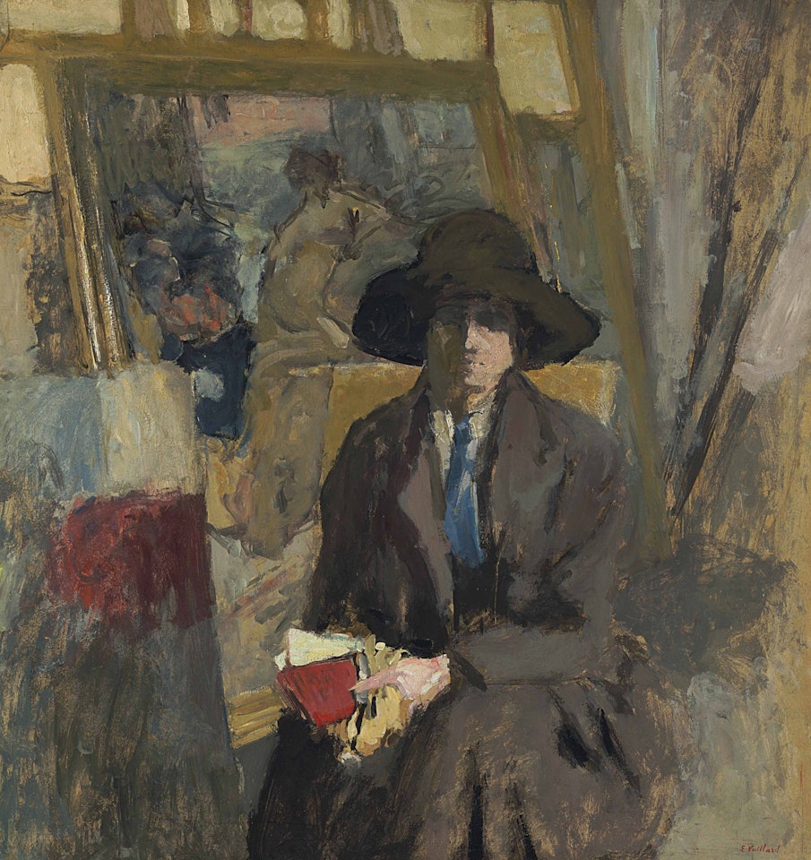 Lili Lamy en tailleur noir et cravate verte by Édouard Vuillard