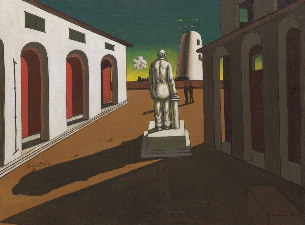 Piazza d'Italia (con monumento ad un uomo politico) by Giorgio de Chirico
