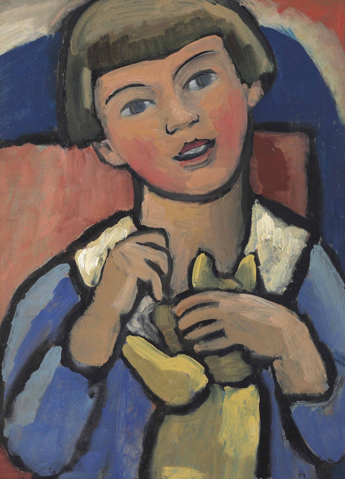 Kind mit Teddybär by Gabriele Münter