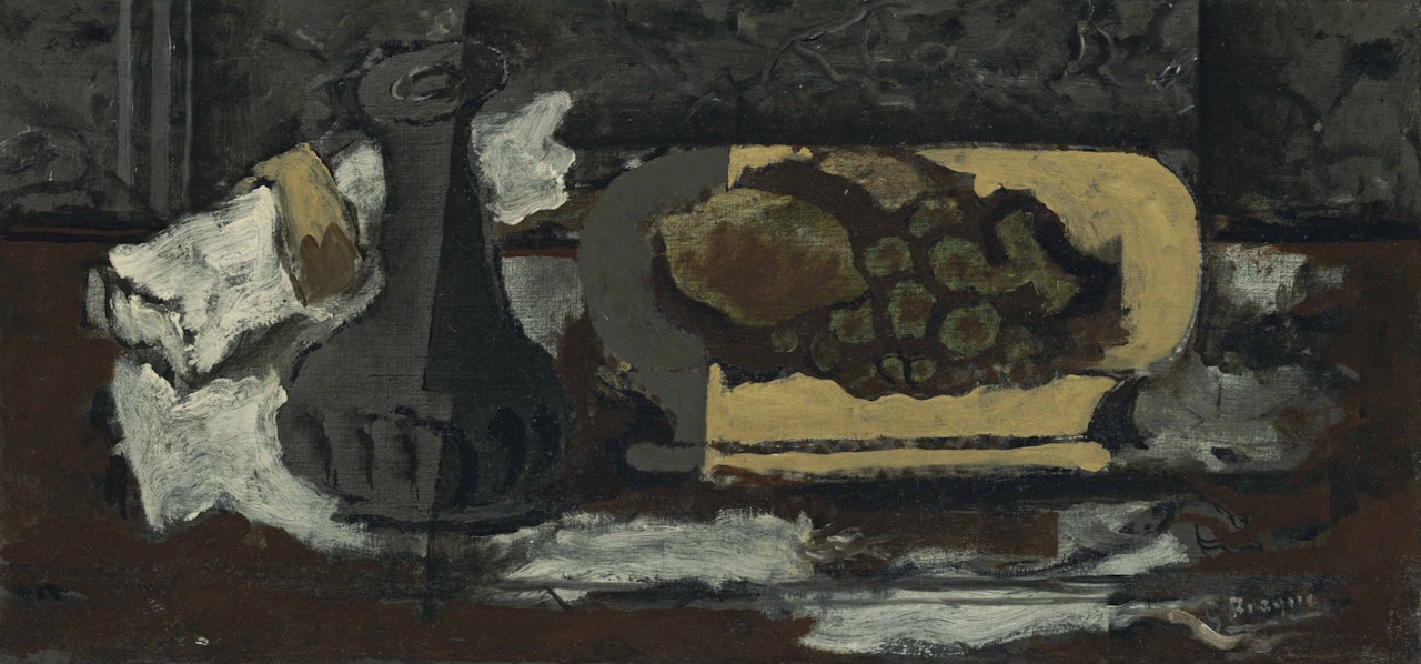 Carafe, raisin, citron by Georges Braque
