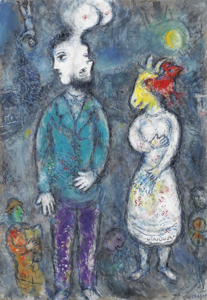 Couple au double-profil by Marc Chagall