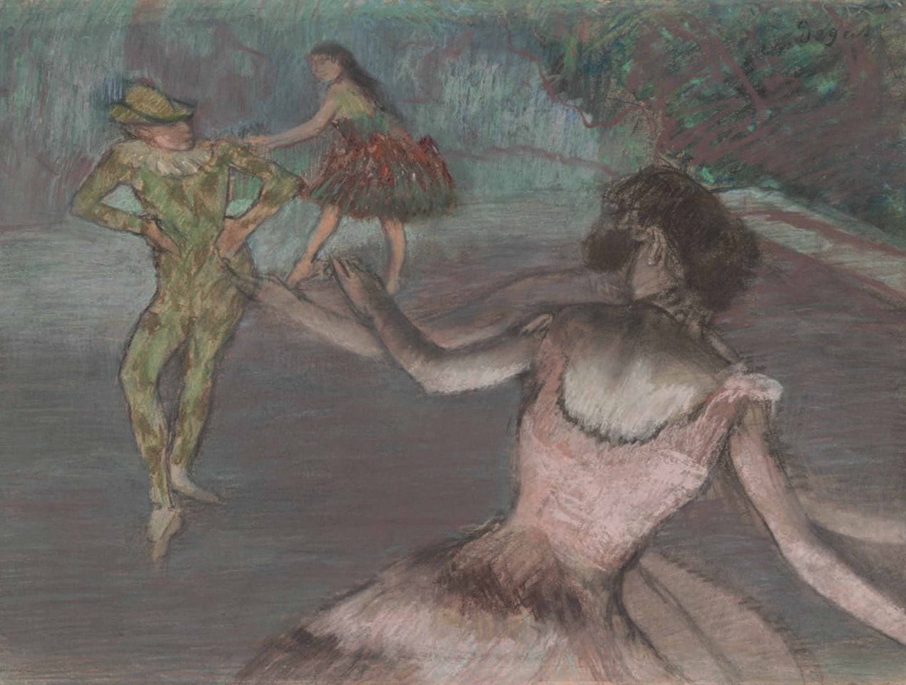 Arlequin et danseuses by Edgar Degas