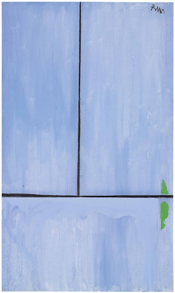Open No. 81: In Blue with Charcoal Line by Robert Motherwell