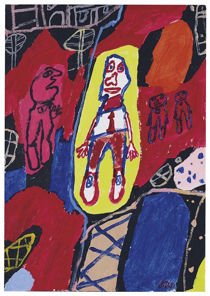 Site avec 4 Personnages by Jean Dubuffet