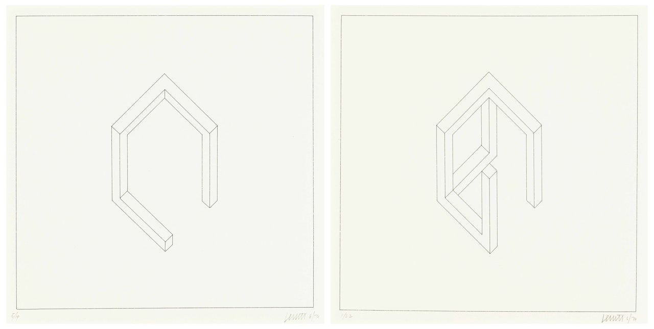 Incomplete Open Cube (Two Works) by Sol LeWitt
