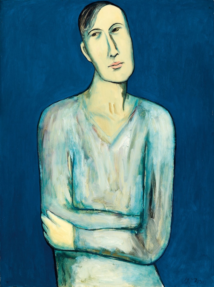 A Man in a Blue Background by Chiu Ya-Tsai