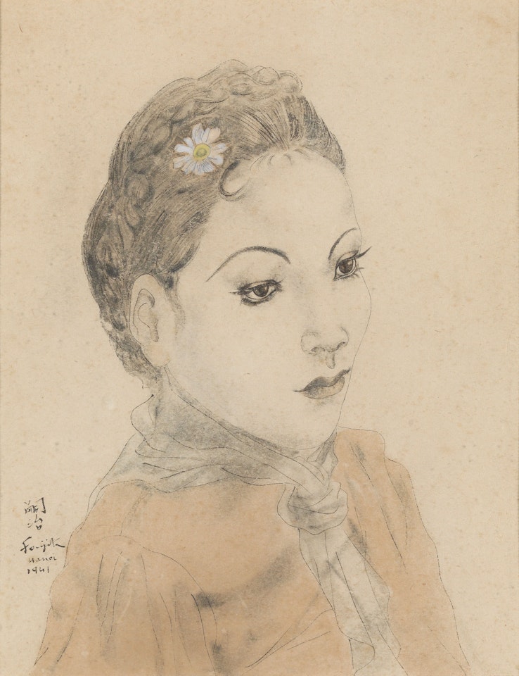 Portrait de Jeune Fille à Hanoi (Portrait of a Young Girl in Hanoi) by Leonard Tsuguharu Foujita